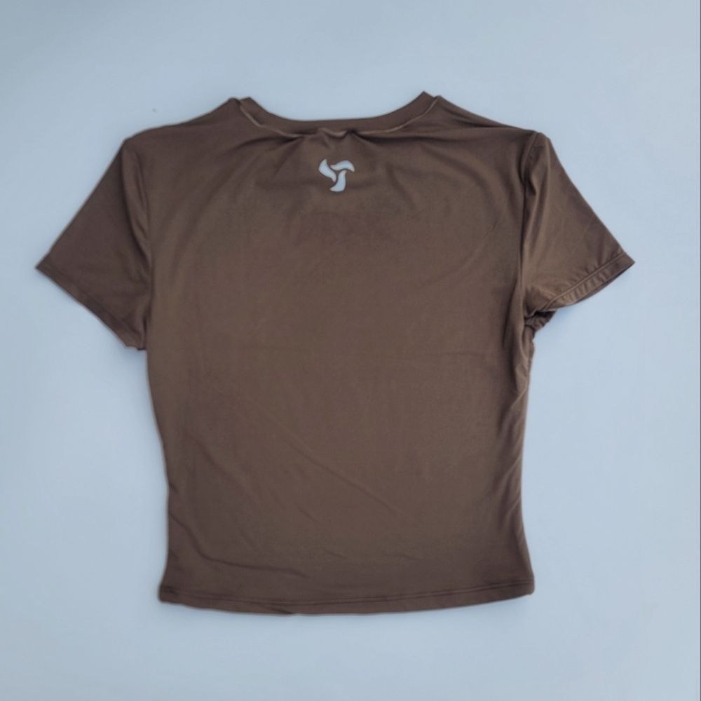 Pedigree ButterSoft Baby Tee Crop Top | Brown - Picture 7 of 10